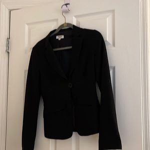 Moschino size 42 (small) short black jacket with single button & pockets.